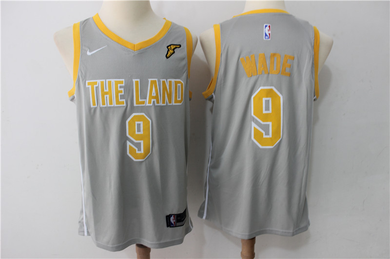 Men Cleveland Cavaliers 9 Dwyane Wade Grey New Nike Season NBA Jerseys